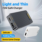 WLX-902 72W ultratynd GaN-bordoplader med dobbelt USB-C-port, hurtigopladningsstation til tablets/telefoner/laptops