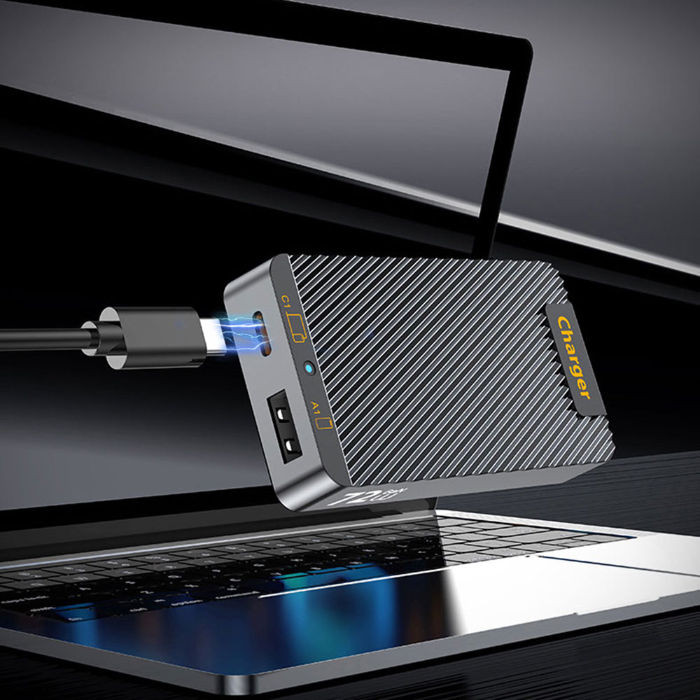 WLX-902 72W ultratynd GaN-bordoplader med dobbelt USB-C-port, hurtigopladningsstation til tablets/telefoner/laptops