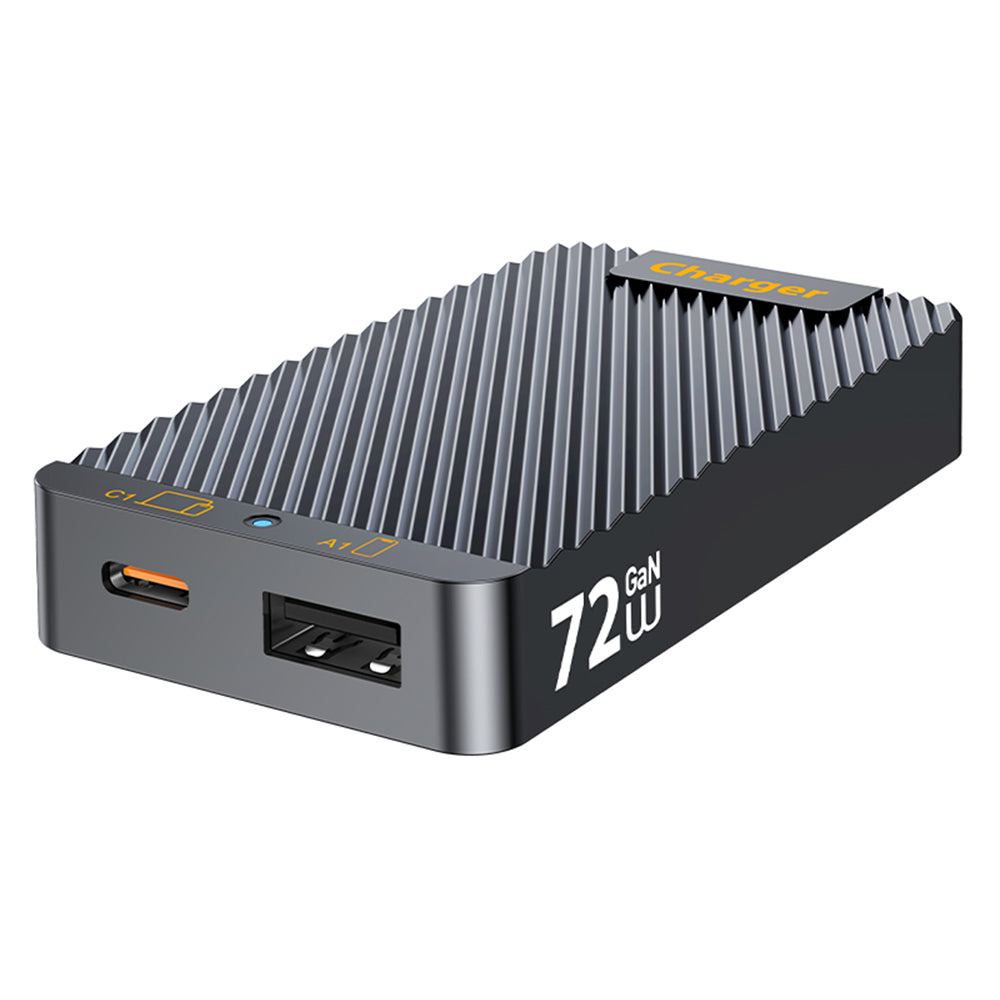 WLX-902 72W ultratynd GaN-bordoplader med dobbelt USB-C-port, hurtigopladningsstation til tablets/telefoner/laptops