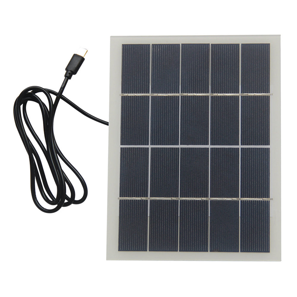 3W 5V Solar Charging Panel Type-C Solar Power Supply for 3.7V-5V Battery Charging, Security Monitoring Devices