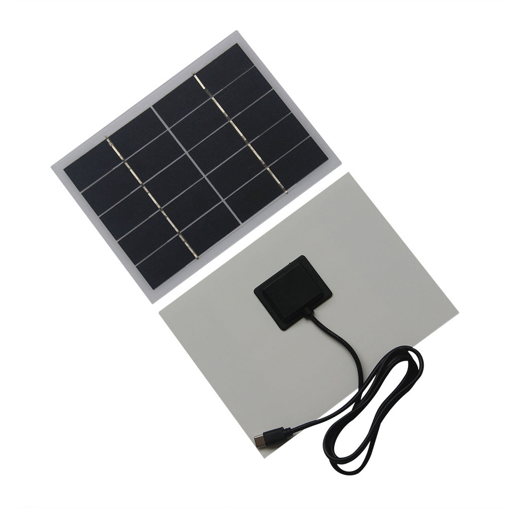 3W 5V Solar Charging Panel Type-C Solar Power Supply for 3.7V-5V Battery Charging, Security Monitoring Devices