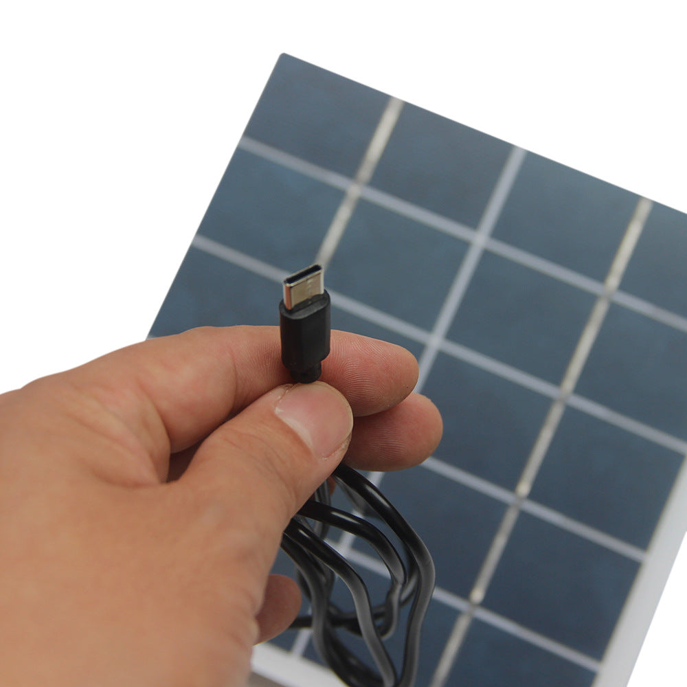 3W 5V Solar Charging Panel Type-C Solar Power Supply for 3.7V-5V Battery Charging, Security Monitoring Devices