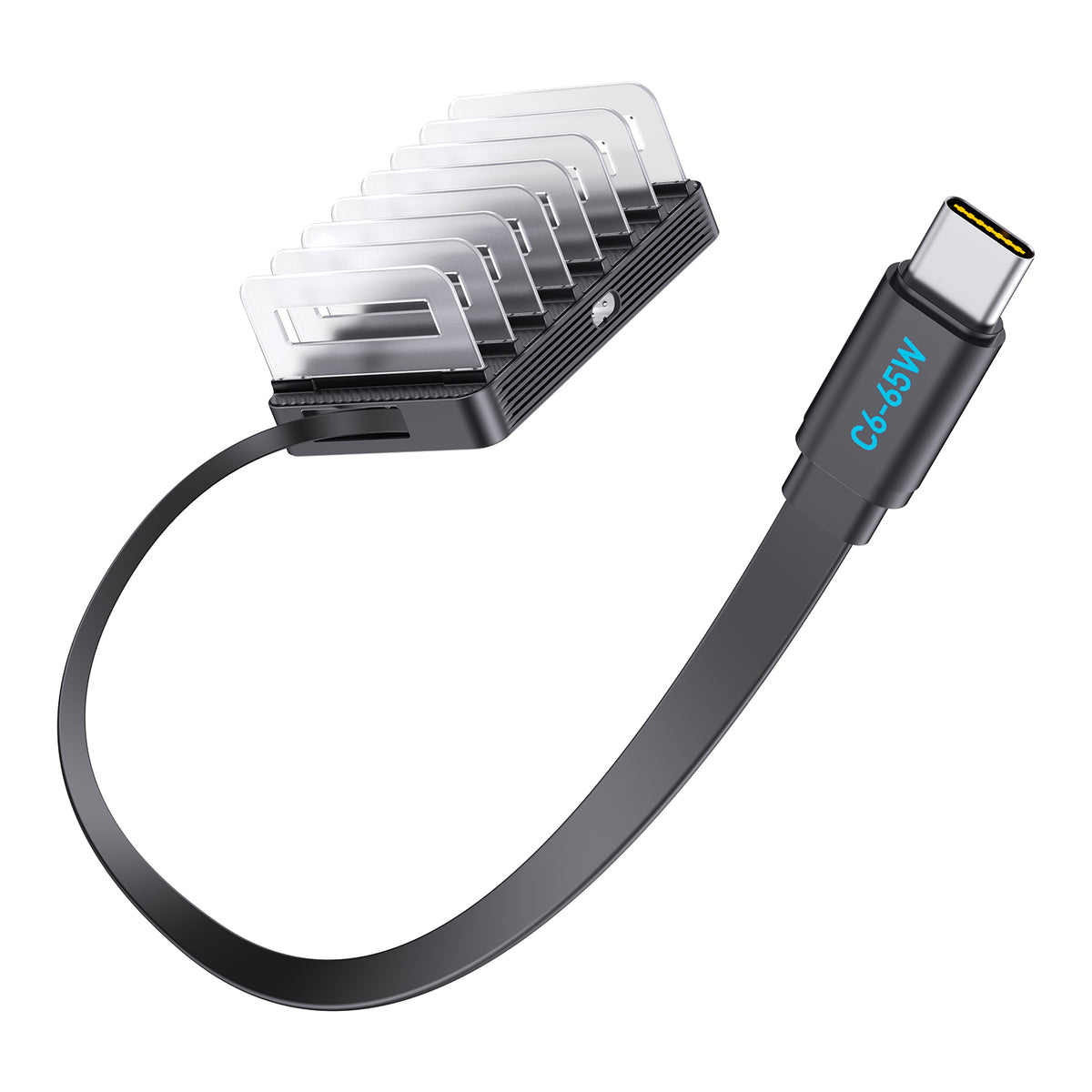 WLX-60H 288W GaN Multi Port Charger with Retractable Type-C Cable Desktop Charging Station for Phone/Tablet