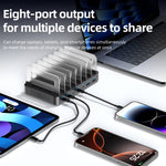 WLX-60H 288W GaN Multi Port Charger with Retractable Type-C Cable Desktop Charging Station for Phone/Tablet
