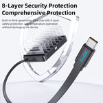 WLX-60H 288W GaN Multi Port Charger with Retractable Type-C Cable Desktop Charging Station for Phone/Tablet