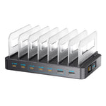 WLX-60H 288W GaN Multi Port Charger with Retractable Type-C Cable Desktop Charging Station for Phone/Tablet
