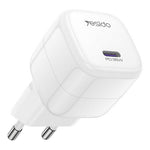 YESIDO YC103 PD 35W GaN Vægoplader USB-C Hurtig Opladning Strømadapter Kompakt Rejse Telefonoplader, EU-stik