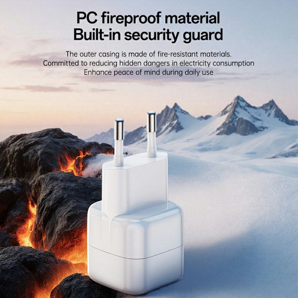 YESIDO YC103 PD 35W GaN Vægoplader USB-C Hurtig Opladning Strømadapter Kompakt Rejse Telefonoplader, EU-stik