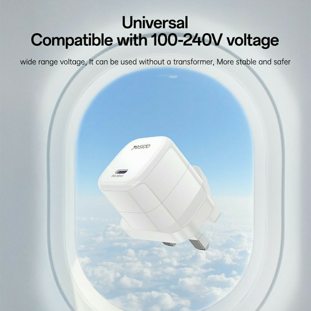 YESIDO YC149 PD 35W Travel Charger Adapter Single Port Type-C Fast Charging Adapter