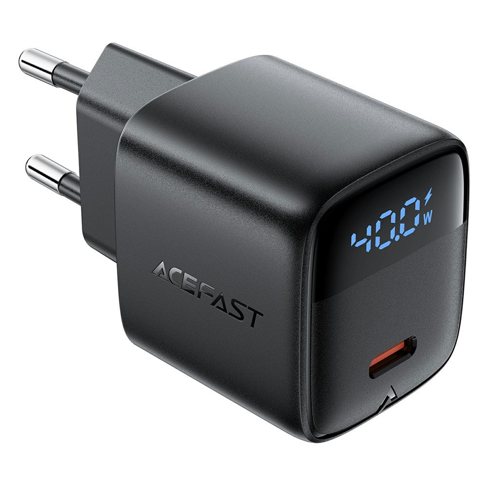 ACEFAST A135 PD 40W GaN-oplader USB-C Hurtigopladende Strømadapter med Digitalt Display til Telefoner/Tablets, EU-stik