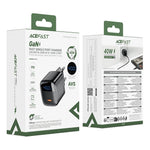 ACEFAST A135 PD 40W GaN-oplader USB-C Hurtigopladende Strømadapter med Digitalt Display til Telefoner/Tablets, EU-stik