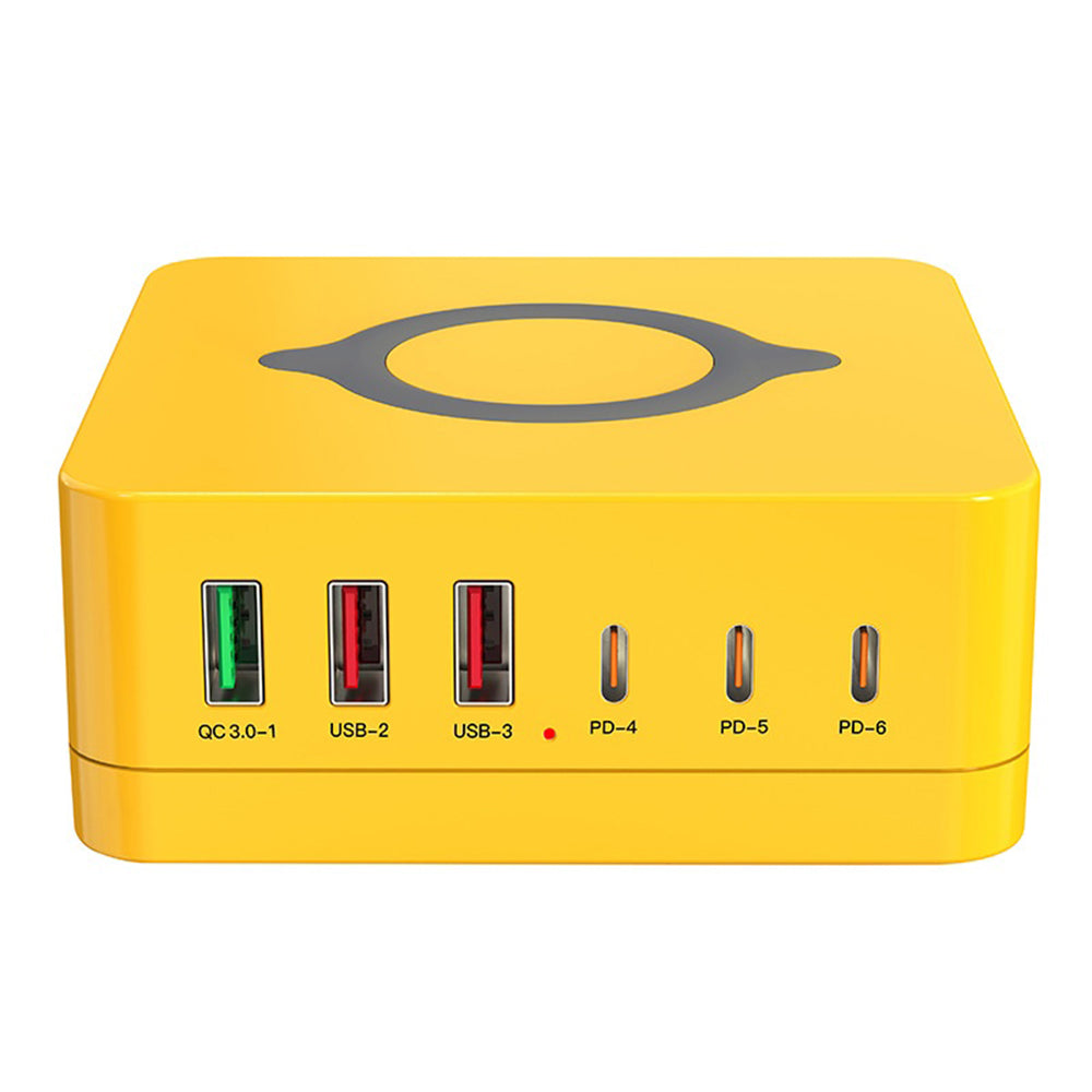 WLX-963L Multi-Port Ladestation PD 65W Hurtigoplader til bærbar computer/tablet/telefon Trådløs opladningsdock