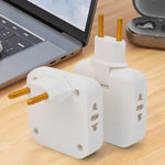 4 in 1 Power Adapter with 2 USB-A + 2 AC Outlets 180 Degree Rotatable EU Plug 2500W Travel Converter