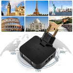 4 in 1 Power Adapter with 2 USB-A + 2 AC Outlets 180 Degree Rotatable EU Plug 2500W Travel Converter