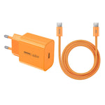 REMAX CA10(C40W) GaN Charger Kit 40W USB-C PD Adapter + 65W USB-C to USB-C Cable EU Plug Fast Charging Set