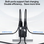 YESIDO YC112 Ultra Thin 20W Fast Charging Adapter USB + Type-C Dual Port Wall Charger, EU Plug