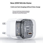 YESIDO YC102 PD 20W USB-C GaN Fast Charging Block Portable Single Port Wall Charger for iPhone / Samsung / Google, EU Plug