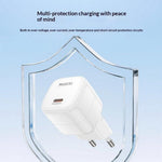 YESIDO YC102 PD 20W USB-C GaN Fast Charging Block Portable Single Port Wall Charger for iPhone / Samsung / Google, EU Plug