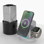 W10 3 in 1 Magnetic Wireless Charger 15W Fast Charging Stand for iPhone Samsung Phone Watch Earbuds