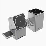 W10 3-i-1 magnetisk trådløs oplader 15W hurtigopladningsstander til iPhone Samsung Telefon Ur Høretelefoner