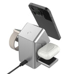 W10 3 in 1 Magnetic Wireless Charger 15W Fast Charging Stand for iPhone Samsung Phone Watch Earbuds