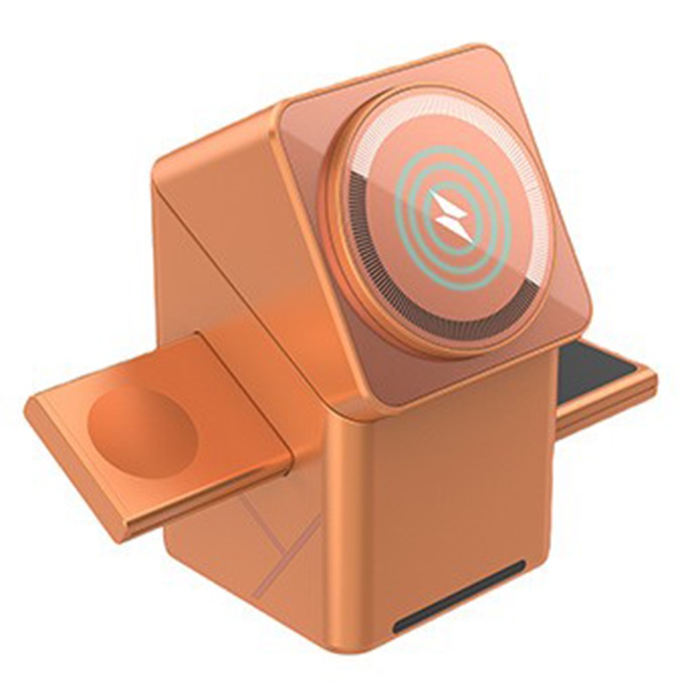 W10 3-i-1 magnetisk trådløs oplader 15W hurtigopladningsstander til iPhone Samsung Telefon Ur Høretelefoner