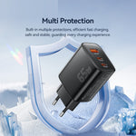 ESSAGER 65W Fast Charging Adapter USB-A + 2 USB-C Travel GaN Charger for Laptop Phone