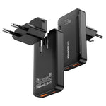 ESSAGER 33W GaN Travel Charger Type-C + USB-A Dual Port Ultra Slim Fast Charging Adapter