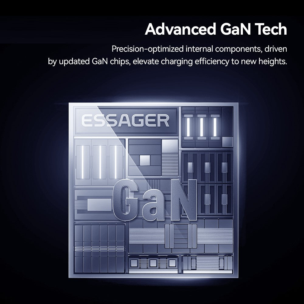 ESSAGER 33W GaN Travel Charger Type-C + USB-A Dual Port Ultra Slim Fast Charging Adapter