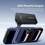 ESSAGER 65W GaN Ultra Thin Travel Charger USB-C + USB-A Fast Charging Adapter for MacBook iPhone iPad