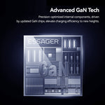 ESSAGER 65W GaN Ultra Thin Travel Charger USB-C + USB-A Fast Charging Adapter for MacBook iPhone iPad