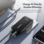 ESSAGER 65W GaN Ultra Thin Travel Charger USB-C + USB-A Fast Charging Adapter for MacBook iPhone iPad
