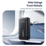 ESSAGER 65W GaN Ultra Thin Travel Charger USB-C + USB-A Fast Charging Adapter for MacBook iPhone iPad