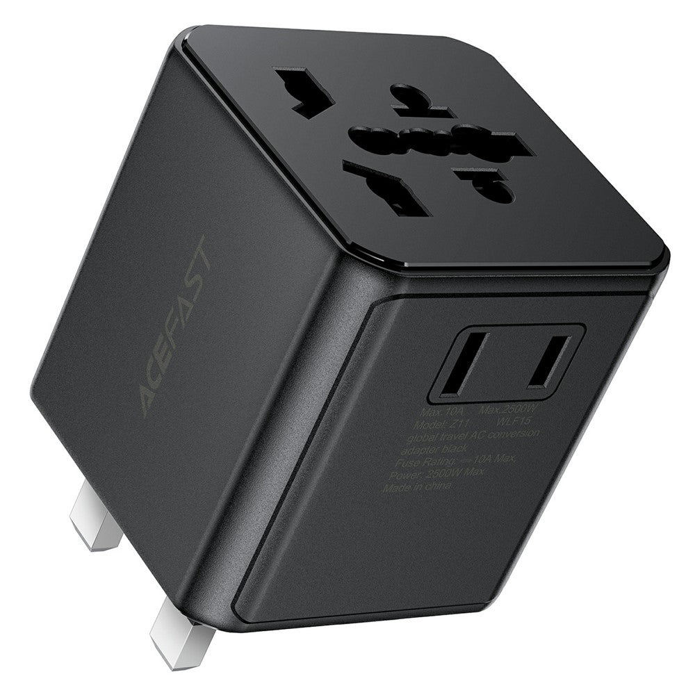 ACEFAST Z11 Global Travel AC Adapter 2500W Socket 2 USB Ports EU UK US AU Plug Converter for Travel