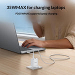 YESIDO YC154 UK-stik PD 35W USB-C + QC 18W USB-A Vægoplader Dobbeltport Hurtigopladningsadapter med 1m Type-C-kabel