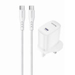 YESIDO YC153 UK Plug PD 35W USB-C Wall Charger Fast Charging Adapter with 1m Type-C Cable for Laptop Phone
