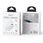 YESIDO YC157 Britisk stik QC 3.0 18W USB-A hurtigopladningsadapter vægoplader med 1 m USB-A til Type-C kabel