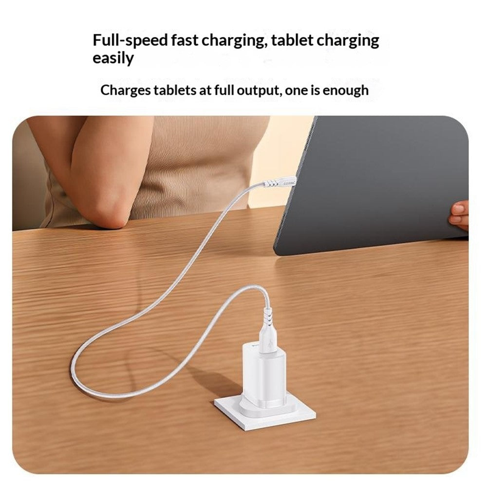 YESIDO YC157 UK Plug QC 3.0 18W USB-A Fast Charging Adapter Wall Charger with 1m USB-A to Type-C Cable