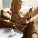 YESIDO YC157 Britisk stik QC 3.0 18W USB-A hurtigopladningsadapter vægoplader med 1 m USB-A til Type-C kabel