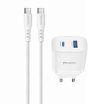 YESIDO YC110 EU Plug PD 45W USB-C + QC 18W USB-A Wall Charger Dual Port Fast Charging Adapter with 1m Type-C Cable