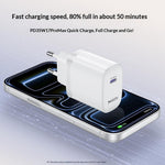 YESIDO YC107 EU-stik PD 35W USB-C vægoplader hurtigopladningsadapter med 1 m Type-C kabel til bærbar computer, telefon