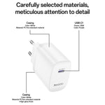 YESIDO YC107 EU-stik PD 35W USB-C vægoplader hurtigopladningsadapter med 1 m Type-C kabel til bærbar computer, telefon