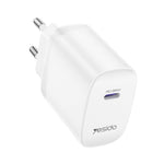 YESIDO YC107 EU-stik PD 35W USB-C vægoplader hurtigopladningsadapter med 1 m Type-C kabel til bærbar computer, telefon