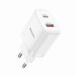 YESIDO YC106 EU-stik PD 20W USB-C + QC 18W USB-A Vægoplader Dual Port Hurtigopladningsadapter med 1m Type-C-kabel