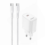 YESIDO YC105 EU Stik PD 20W USB-C Hurtig Oplader Vægadapter med 1m Type-C Kabel til iPhone iPad