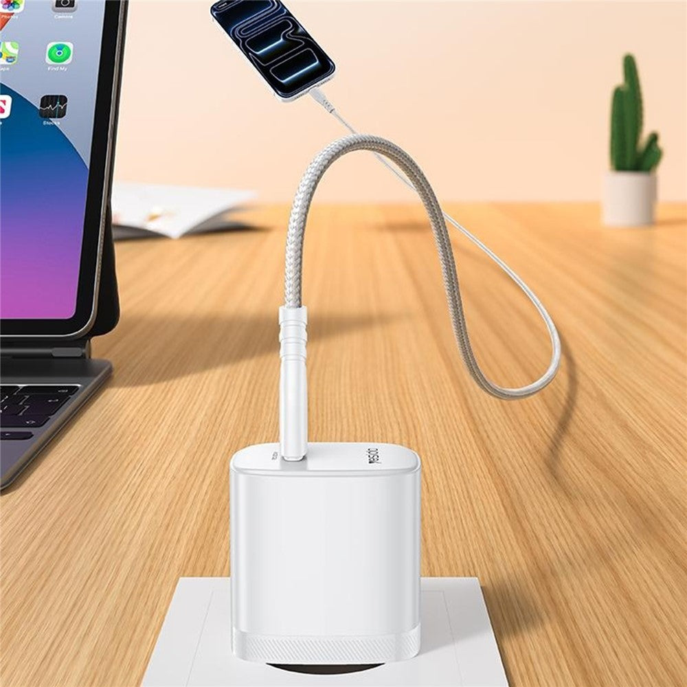 YESIDO YC105 EU Plug PD 20W USB-C Fast Charging Adapter Wall Charger with 1m Type-C Cable for iPhone iPad