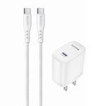 YESIDO YC20U US Plug PD 35W USB-C Wall Charger Fast Charging Adapter with 1m Type-C Cable for Laptop Phone
