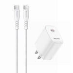 YESIDO YC18U US Plug PD 20W USB-C Fast Charging Adapter Wall Charger with 1m Type-C Cable for iPhone iPad