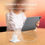 YESIDO YC18U US Plug PD 20W USB-C Fast Charging Adapter Wall Charger with 1m Type-C Cable for iPhone iPad