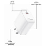 YESIDO YC18U US Plug PD 20W USB-C Fast Charging Adapter Wall Charger with 1m Type-C Cable for iPhone iPad